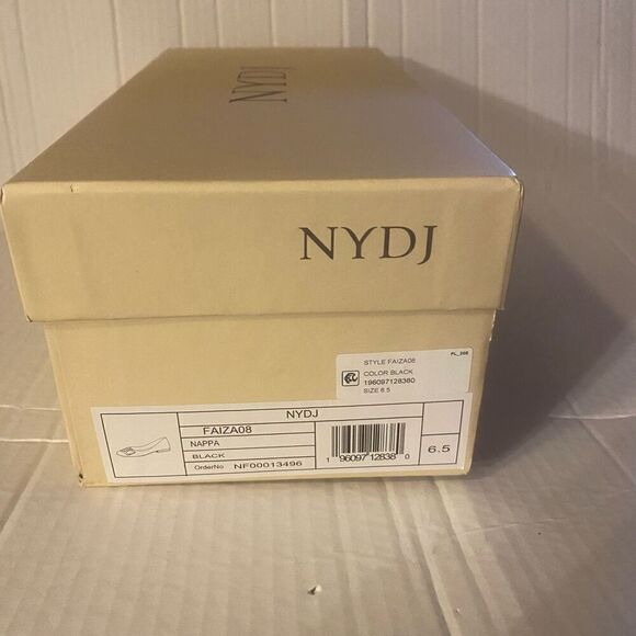 NYDJ Women’s Faiza Nappa Leather Black Metal Bit Slip On Shoes Size 6.5 SEE DESC - Picture 3 of 12